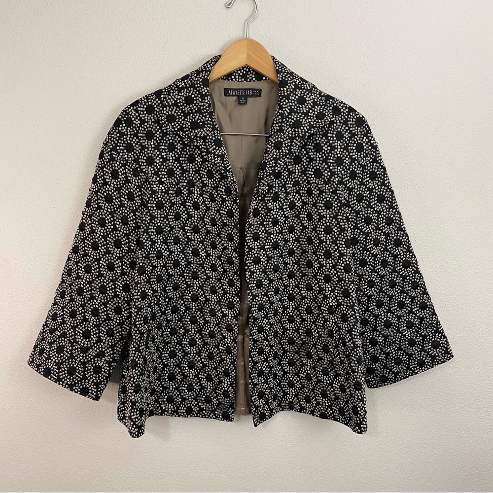 Lafayette‎ 148 New York Black and Tan Blazer Jacket Women's Size 8